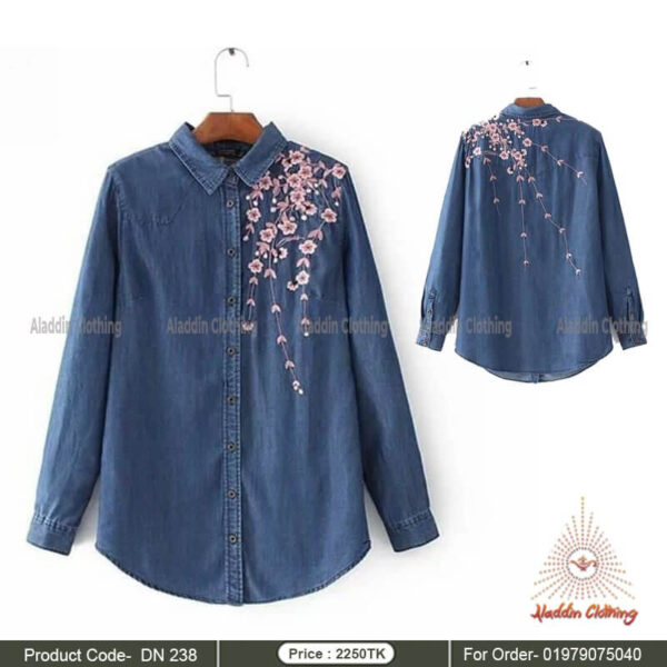 Denim shirt with both side embroidery work