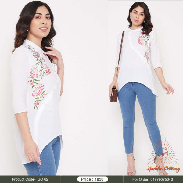 Fashionable Ladies Embroidered Shirt