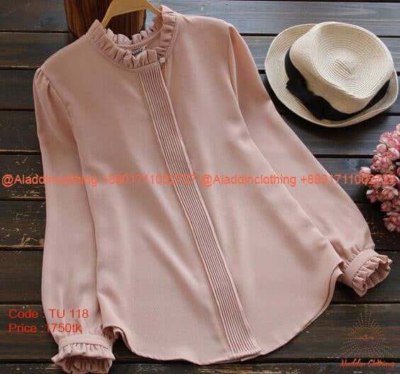 Ladies formal shirt with frill work