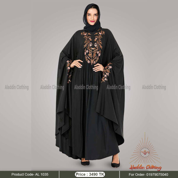 Pocket sleeve kaftan abaya with embroidery work