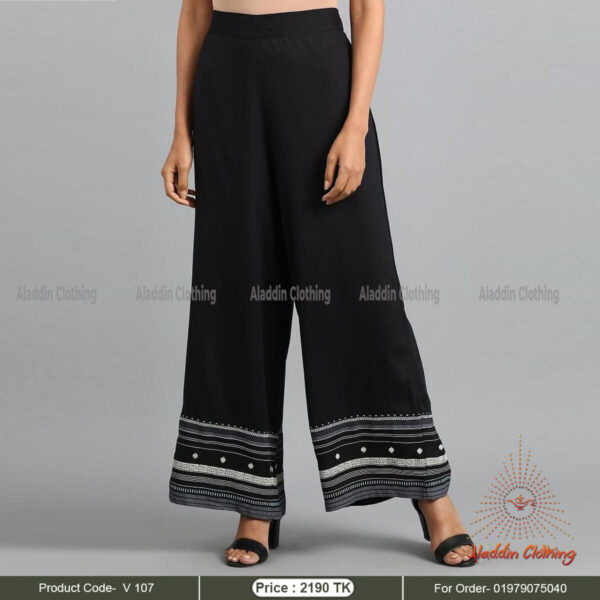 Black modest pant with embroidery work