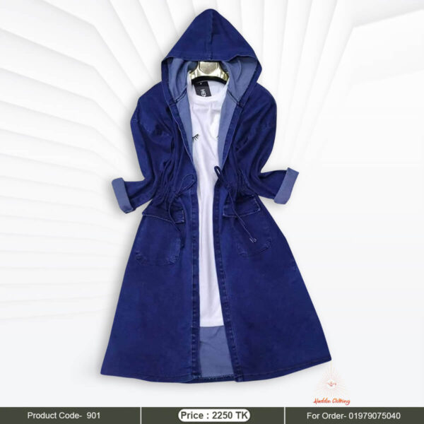 Denim hoodie for women with tshirt