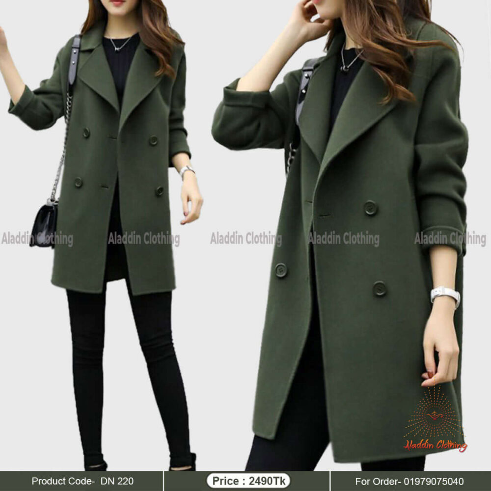 Olive color overcoat for women