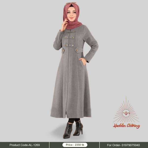 Ash long overcoat for women