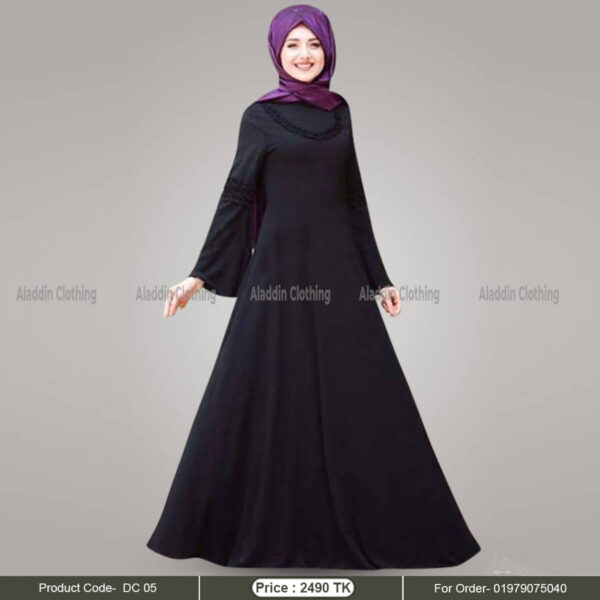 Black simple abaya for women