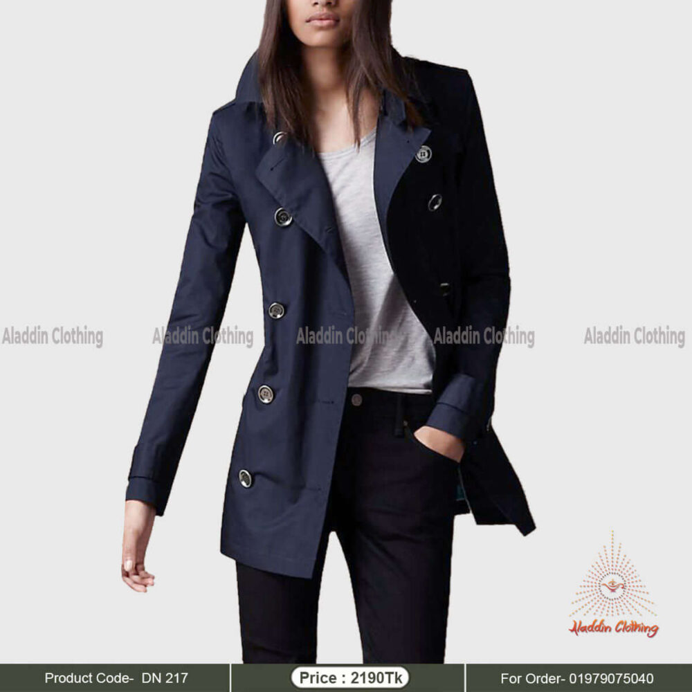 Deep blue overcoat for women