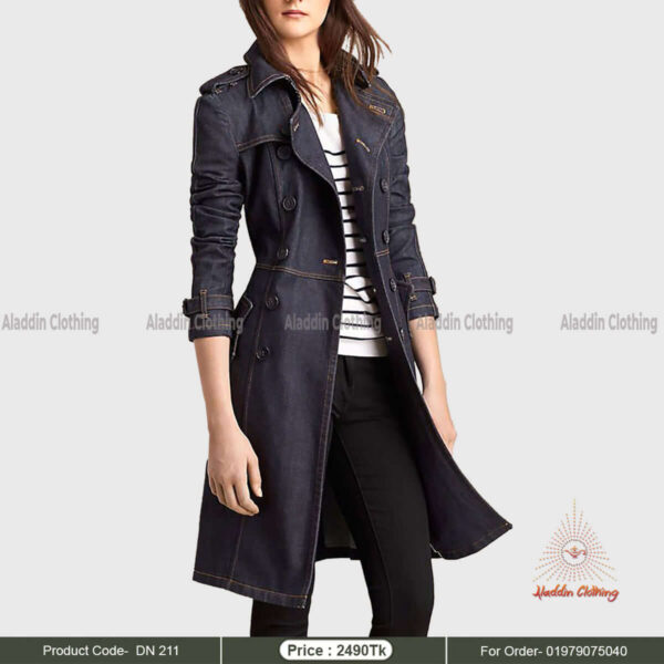 Denim overcoat for women